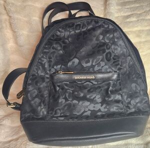 Michael Kors Black Animal Print Backpack